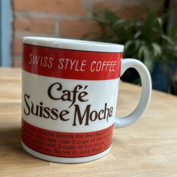 Vintage 1970s International Cafe Vienna Coffee Suisse Mocha Coffee Recipe Mug - Picture 2 of 8
